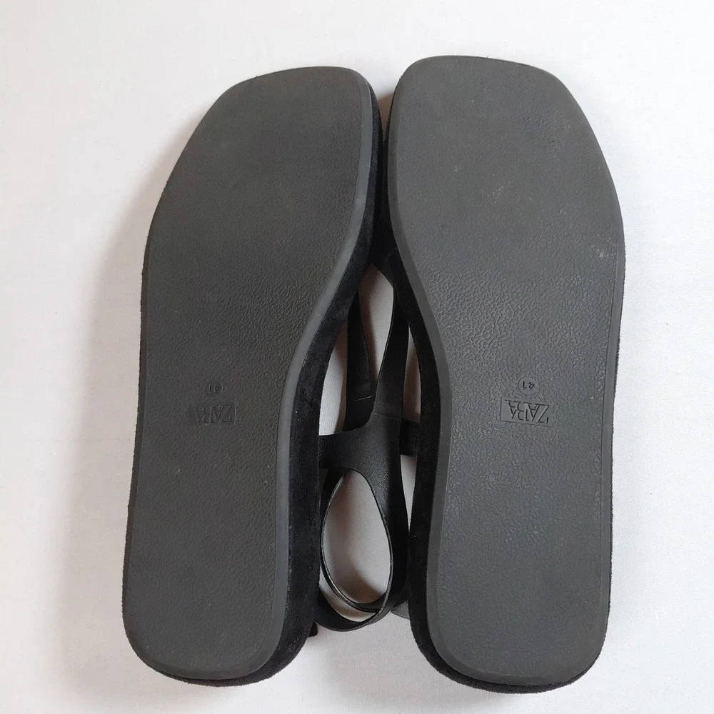 Zara Black Platform T-strap Sandals - Picture 5 of 8